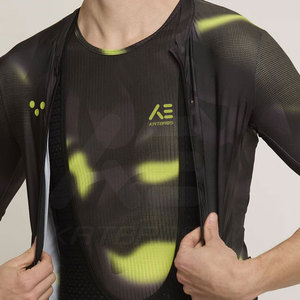 Katusha Cycling Bib Suit Black Green Camo Pattern Breathable Mesh Design <b>Men's</b> Bike Wear - Product Image 6