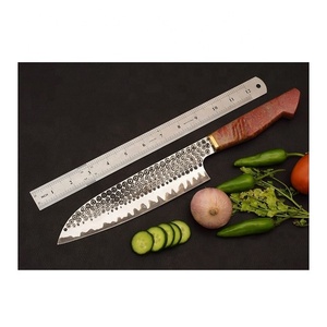 Cuchillo de Chef de acero Sanmei hecho a mano personalizado con mango de hoja de resina y Funda de cuero fino Chef Life Damasco cuchillo Chef Skills - Product Image 3
