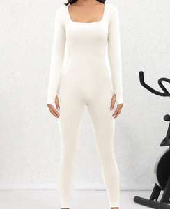 บอดี้สูทผ้าฝ้ายแบบปรับได้สำหรับผู้หญิงสวมใส่สบายมีคุณสมบัติกันการหดตัวลายพื้นขายดี - Product Image 2