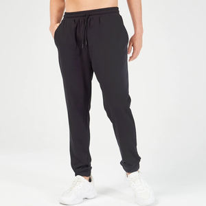 Pantalon de survêtement en coton épais avec logo personnalisé pour hommes, avec poches, jogging fuselé de haute qualité, taille moyenne - Product Image 1