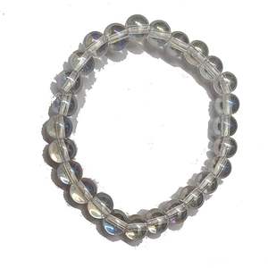 Bracelet cristal Aura Quartz 8mm perles rondes pierre cristal pierres précieuses bijoux de mode hommes et femmes cadeau énergie - Product Image 4