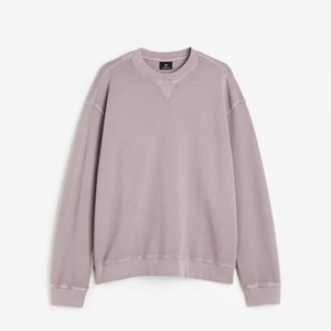 เสื้อสเวตเตอร์สวมหัวคอลูกเรือขนแกะสีล้วนสำหรับผู้ชายเสื้อกันหนาวสไตล์ไม่ซ้ำใคร - Product Image 5