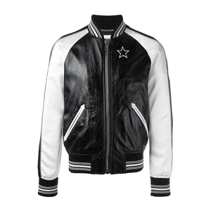 Custom Design Blue Color <b>Retro</b> Classic Leather <b>Motorcycle</b> <b>Jacket</b> Oem logo Patch Leather Nascar Racing <b>Jacket</b> for Men - Product Image 1