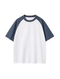 T-shirt en coton à épaules raglan pour homme, streetwear, 240 GSM, poids lourd, uni, coupe classique, t-shirt vierge, vente en gros OEM - Product Image 5