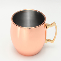 Ensemble de 4 tasses à Moscow Mule en cuivre, faites à la main, en cuivre antique, 100% cuivre pur, dans un coffret cadeau élégant pour les boissons