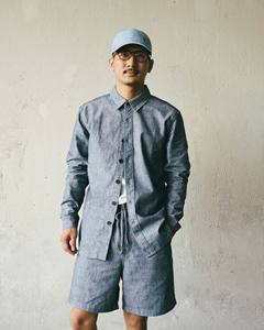 เสื้อเชิ้ตยีนส์แขนยาวลำลองสำหรับผู้ชาย ทรงพอดีตัว ระบายอากาศได้ดี ไม่หดตัว ติดกระดุมเม็ดเดียว ปกพับได้ เหมาะสำหรับฤดูใบไม้ร่วง - Product Image 1