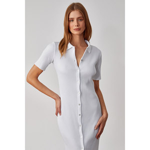 ETHIQUET MOUNTYA Robe chemise cintrée boutonnée pour femme - Product Image 3