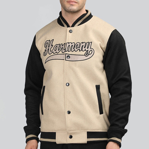 Chaqueta Universitaria de Béisbol de Peso Pesado, Nueva Llegada, con Mangas de Cuero Personalizadas y Parches Bordados en Chenilla, Chaquetas para Hombre - Product Image 1