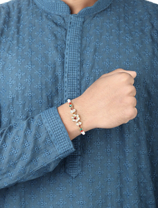 รักฮีแบบดั้งเดิมที่สวยงามสำหรับเทศกาลรักชาบันดานในอินเดีย รักฮีดีไซน์เนอร์ สร้อยข้อมือด้ายแบบชาติพันธุ์ - Product Image 4