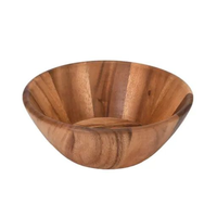 Ensaladera de madera de acacia de alta calidad con servidores tallados a mano estilo americano al por mayor buen precio de la fábrica de Vietnam