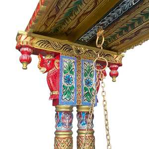 Silla Columpio Tradicional de Madera, Muebles Cómodos para Exteriores, para Jardín o Sala de Estar, Diseño Pintado - Product Image 5