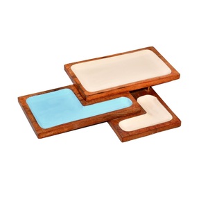 Bandeja de madera para servir de excelente calidad, bandeja de madera decorativa para fiestas y restaurantes, bandeja de madera al por mayor hecha a mano al mejor precio - Product Image 2
