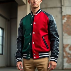 Chaqueta universitaria con bordado de chenilla OEM para niños pequeños, diseño vintage, pedido a granel, Mangas de cuero, lana 380 GSM, fábrica directa - Product Image 3