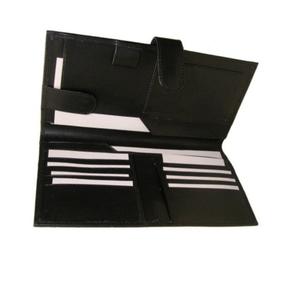 Portefeuille de voyage en cuir véritable de couleur noire avec Logo personnalisé, porte-documents de voyage - Product Image 1