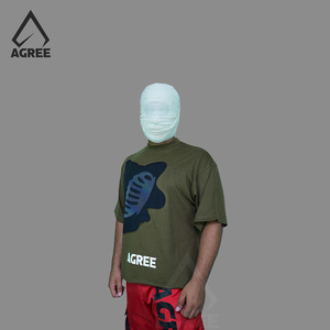 T-shirt Homme Classique 100% Coton Épais Col Rond Coupe Ample Épaules Tombantes Séchage Rapide Écologique Respirant Vert Olive - Product Image 3