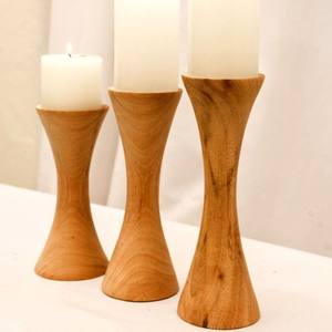 Mangue décorative en bois naturel avec support de bougie polonais marron foncé dessus de table de haute qualité nouveau design bougeoir - Product Image 4