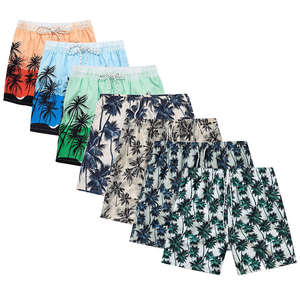 Shorts de bain décontractés pour hommes, personnalisés OEM 2026, en Spandex et Polyester, séchage rapide, imprimés, avec poche étanche et coupe haute sur le devant - Product Image 1