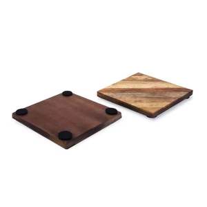 Ensemble de sous-verres en bois de luxe faits à la main Sous-verres promotionnels de style élégant - Product Image 3