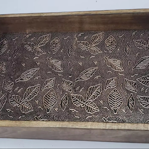 ถาดเสิร์ฟไม้ทองแดงแบบโบราณใช้ในบ้านร้านอาหารใช้ในบ้านร้านอาหารมื้อเย็นอาหารเช้าและเครื่องดื่มห้องครัวในบ้าน - Product Image 1