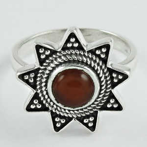 925 Sterling Silver Carnelian Gemstone Ring Handmade Silver Bohemian Style Jewelry For Women <b>Perfect</b> Wedding Gift For <b>Wife</b> - Product Image 1