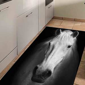 Alfombra de Caballo Blanco: Alfombra Antideslizante con Diseño Animal, Alfombra Suave con Pelo Largo - Product Image 5