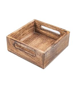 Servilletero Cuadrado de Madera de Mango Quemada para Decoración de Restaurantes, Accesorios de Cocina y Bar (7.5 x 7.5 x 2.75 pulgadas) - Product Image 5