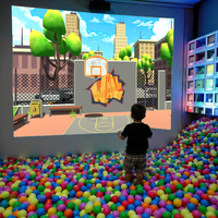 Système de projection de jeu de lancer de boule de mur intérieur interactif Équipement publicitaire d'amusement pour enfants pour centres