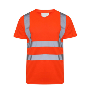 Camiseta de trabajo de poliéster de alta visibilidad para hombre, camiseta de seguridad reflectante de manga corta, logotipo personalizable, bolsillo a prueba de agua - Product Image 6