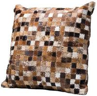Housse de coussin en cuir carré moderne de luxe en cuir de vachette 100% naturel authentique avec 100% cheveux naturels pour la maison ou l'hôtel