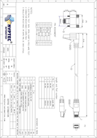 Câble de caméra de vision industrielle GigE (CAT 6), connecteurs RJ-45, avec type à vis, angle droit, direction vers le haut, conçu pour une sécurité accrue