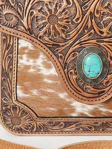 กระเป๋าหนังวัวแท้ งานแฮนด์เมด สไตล์คาวบอย พร้อมห่วงคล้องไหล่แบบตะวันตก ประดับ Concho ราคาขายส่ง - Product Image 2