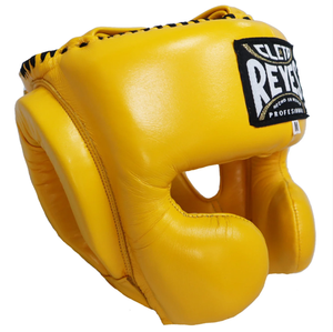 ชุดชกมวยสีเหลืองถุงมือแบบผูกเชือกพร้อมแก้มหัวหนังวัวแท้สำหรับฝึกศิลปะการต่อสู้และออกกำลังกาย - Product Image 4