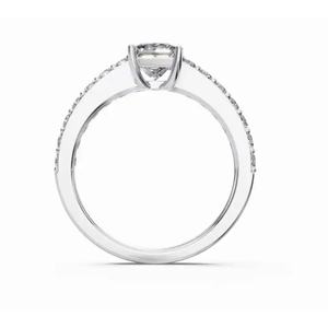 Anillo de Diamante Cultivado en Laboratorio Eternity de Princess Solitaire en Oro Amarillo, Rosa y Blanco de 9k, 14k y 18k, Joyería Clásica y Sostenible para Ella - Product Image 4