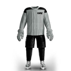 ชุดยูนิฟอร์มฮอกกี้น้ำแข็งแบบสั่งทำขายดี บริการ OEM ผลิตจากผ้าโพลีเอสเตอร์ 100% เป็นมิตรกับสิ่งแวดล้อม ระบายอากาศได้ดี สำหรับขายออนไลน์ - Product Image 1