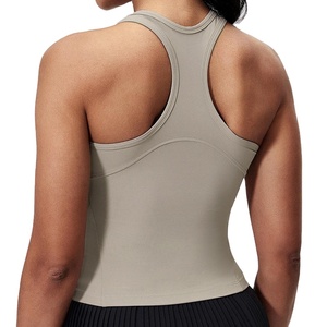 Débardeur femme de haute qualité, nouvelle collection, respirant, col rond, motif uni, jersey polyester/coton, écologique - Product Image 4
