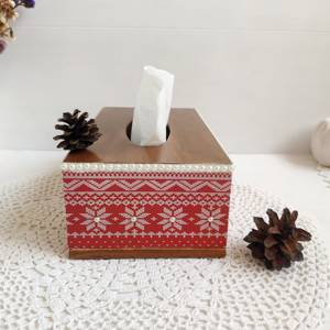 Boîte à mouchoirs rectangulaire en bois émaillé, classique et faite à la main, en gros, à prix abordable - Product Image 1