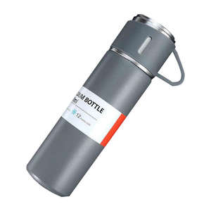 Thermos portable en acier inoxydable de 500 ml, tasse isotherme avec trois couvercles, boîte cadeau, gobelet de voyage, logo gravé, anti-fuite, sans BPA - Product Image 5