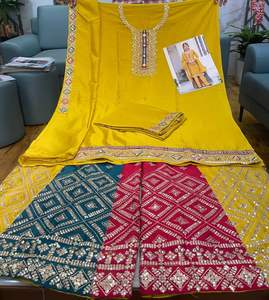 Robe de mariée pakistanaise Sharara costume robes indien Salwar costume Anarkali robe Salwar Kameez Dupatta soie costume Kurtis Palazzo - Product Image 5