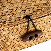 Panier de rangement en jonc de mer tressé à la main avec couvercle, en stock, vente en gros, boîte en osier, décoration intérieure