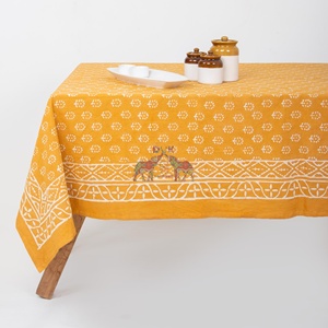 High Quality Hand Block Printed Floral Dabu Print Design Cotton <b>Tablecloth</b> HandcraftedTraditional Heritage Table Cover for Home - Product Image 3