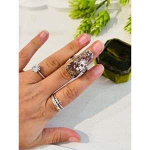 Bague en argent sterling style sud-ouest avec cheval sauvage, taille 10.75, pierre naturelle, coupe poire ovale, style bohème, pour usage quotidien - Product Image 2
