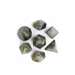High quality stone dice Labradorite natural crystal reiki healing gemstones <b>Engraved</b> stone custom diceset Vikings crystal - Product Image 5