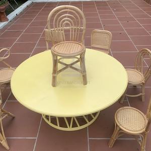 Chaise en rotin naturel Design unique Chaise en rotin rose jaune Mobilier pour chambre d'enfant Chambre à coucher - Product Image 2