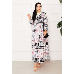 Ensemble décontracté 2 pièces en modal et mousseline pour femme avec jupe à nouer sur le côté, noir, pour le printemps/été - Product Image 3