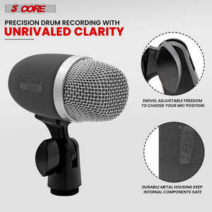 5 Core Conga <b>Mic</b> Snare Tom Microphone Drum Kit <b>Condenser</b> XLR Instrument Mics - Product Image 6
