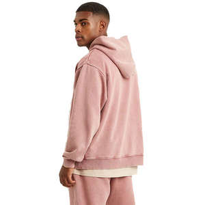 2025 personnalisé 400 GSM coton lourd hommes hiver sweat à capuche ample surdimensionné Vintage lavé pull avec capuche sans ficelle lavage à l'acide ajustement - Product Image 2
