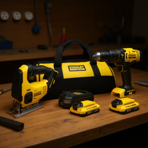 ชุดเครื่องมือไฟฟ้า Stanley 18V V20 พร้อมสว่านไขควง เลื่อยจิ๊กซอว์ แบตเตอรี่ 2 ก้อน 2Ah ที่ชาร์จ และกระเป๋า - Product Image 3