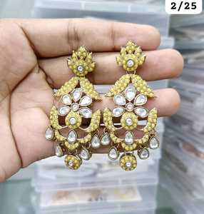 Traditionnel et à la mode dernier concepteur indien en gros bijoux de jhumka Kundan boucle d'oreille pour les femmes élégant boucle d'oreille bijoux - Product Image 5