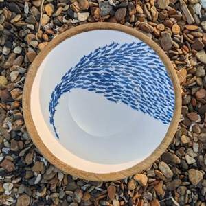 Acacia <b>Wood</b> <b>Fruit</b> Printed Round rennamel Salad <b>bowl</b> handmade - Product Image 3