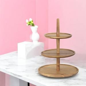 Support à gâteau en bois de meilleure qualité avec fini naturel utilisé pour la décoration de table de la maison et de l'hôtel modernes - Product Image 3